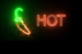 Popular mexican food chili fruit animation burning in flames with lettering hot in Mexico city Royalty Free Stock Photo