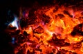 Combustion of magnesium on coal anthracite with wood. Royalty Free Stock Photo