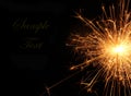 Burning Christmas sparkler, Bengal fire. Royalty Free Stock Photo