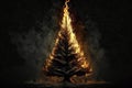 Burning Christmas Tree. Generative AI Royalty Free Stock Photo