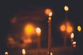 Burning church candles Royalty Free Stock Photo