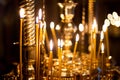 Burning Church candles Royalty Free Stock Photo