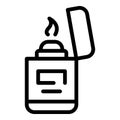 Burning cigar lighter icon outline vector. Smoke vape Royalty Free Stock Photo