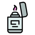 Burning cigar lighter icon vector flat Royalty Free Stock Photo