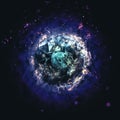 Burning Circle - Blue - Isolated on a dark background Royalty Free Stock Photo