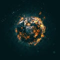 Burning Circle - Carbon - Isolated on a dark background Royalty Free Stock Photo