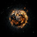 Burning Circle - Raw - Isolated on a dark background Royalty Free Stock Photo