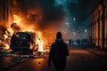 Burning City: Demonstrations and Protests. Generative AI