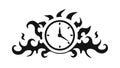 Burning clock face, symbolizing urgency and time pressure, vector design Generative AI Royalty Free Stock Photo