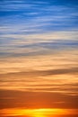 burning clouds in the evening Royalty Free Stock Photo
