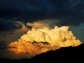 Burning clouds, sunset, skyÃ¯Â¼ÅEvening Royalty Free Stock Photo