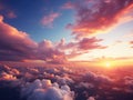 Burning clouds sunset sky with soft clouds background Royalty Free Stock Photo