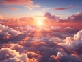 Burning clouds sunset sky with soft clouds background Royalty Free Stock Photo