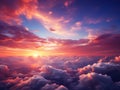 Burning clouds sunset sky with soft clouds background Royalty Free Stock Photo