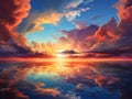 Burning clouds sunset sky with soft clouds background Royalty Free Stock Photo