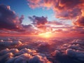 Burning clouds sunset sky with soft clouds background Royalty Free Stock Photo
