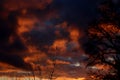 Burning clouds sunset Royalty Free Stock Photo