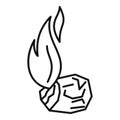 Burning coal icon, outline style