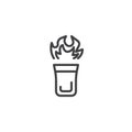 Burning cocktail glass line icon Royalty Free Stock Photo