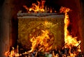 Burning coffin thailand culture Royalty Free Stock Photo
