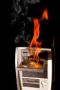Burning computer Royalty Free Stock Photo
