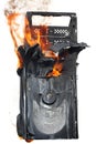 Burning computer case