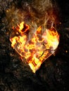 Burning crumbling heart.