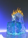 Burning cubes of ice