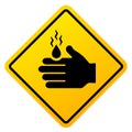 Burning danger caution vector sign Royalty Free Stock Photo