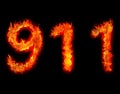 Burning digits of rescue number Royalty Free Stock Photo