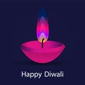 Burning diya on shubh Deepawali