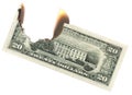 Burning Dollars Royalty Free Stock Photo