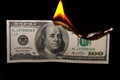 Burning dollars Royalty Free Stock Photo