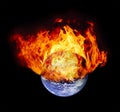 Burning earth globe Royalty Free Stock Photo