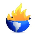 Burning earth globe illustration design Royalty Free Stock Photo