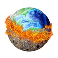 Burning Earth - save the planet Royalty Free Stock Photo