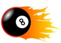 Burning Eight-Ball Royalty Free Stock Photo