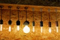 Burning electric bulbs of different forms