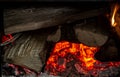 Burning Embers in a Country Wood Stove