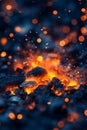 Burning Embers And Glowing Coals A Background Of Burning Hot Coals With Orange Flames. Royalty Free Stock Photo