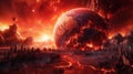 Burning and exploding planet Earth Royalty Free Stock Photo