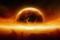 Burning and exploding planet Earth Royalty Free Stock Photo
