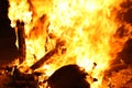 Burning Falla in Valencia. Fire. Royalty Free Stock Photo