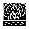 burning field peat glyph icon vector illustration Royalty Free Stock Photo