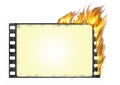 Burning film frame Royalty Free Stock Photo