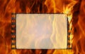 Burning film frame Royalty Free Stock Photo