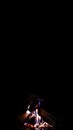 The Burning fire on a black background with space for text Royalty Free Stock Photo