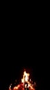 The Burning fire on a black background with space for text Royalty Free Stock Photo
