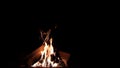 The Burning fire on a black background with space for text Royalty Free Stock Photo