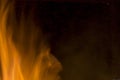 Burning fire on black background Royalty Free Stock Photo